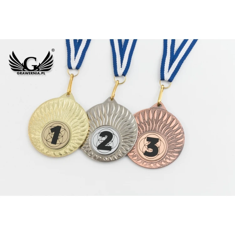 Metal Medals with Engraved Emblem - Diameter 50mm - MMC24050