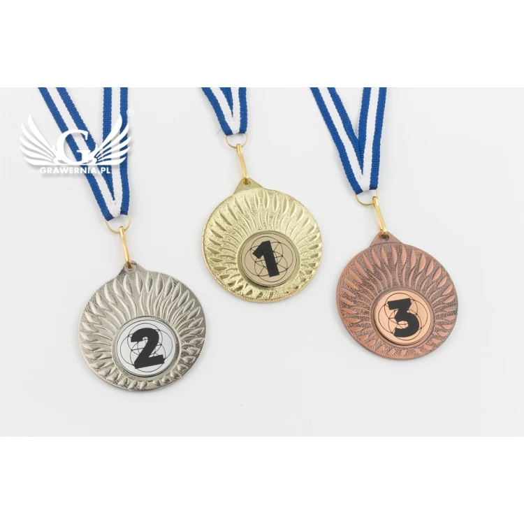 Metal Medals with Engraved Emblem - Diameter 50mm - MMC24050