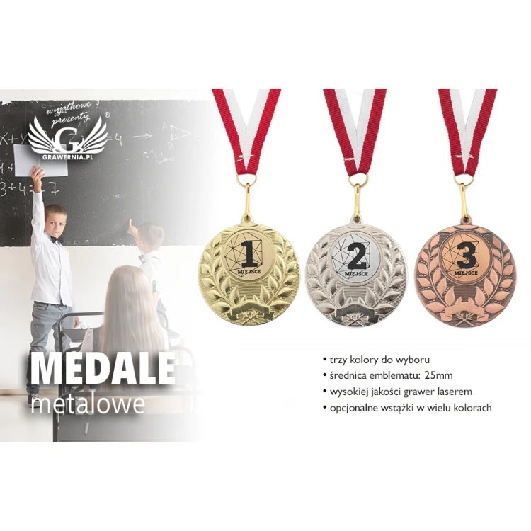Metal Medals with Engraved Emblem - Diameter 50mm - MMC1750