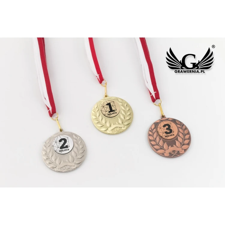 Metal Medals with Engraved Emblem - Diameter 50mm - MMC1750