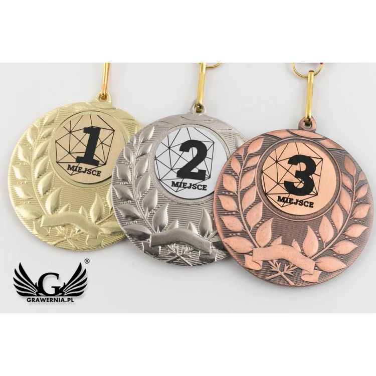 Metal Medals with Engraved Emblem - Diameter 50mm - MMC1750