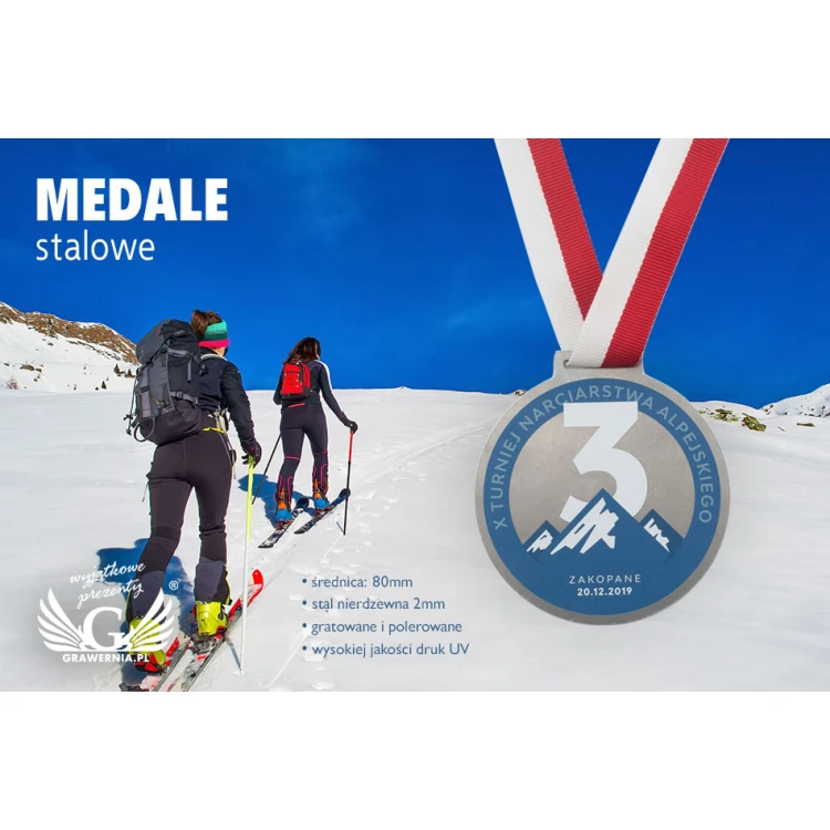 Winter Steel Medals - UV Digital Print - 80mm Diameter - MGR088
