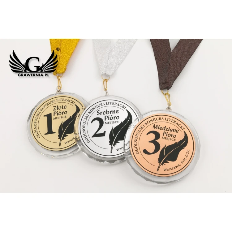Elite Glass Medals - Gold, Silver, Bronze + Case