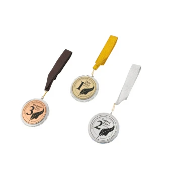 Elite Glass Medals - Gold, Silver, Bronze + Case