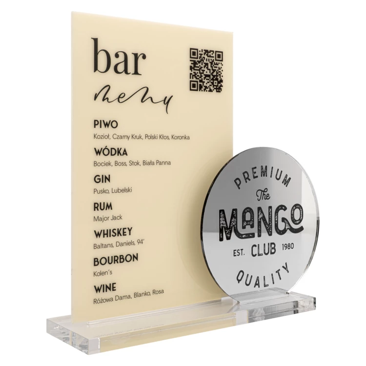 Menu with QR code - height 22 cm - ST084