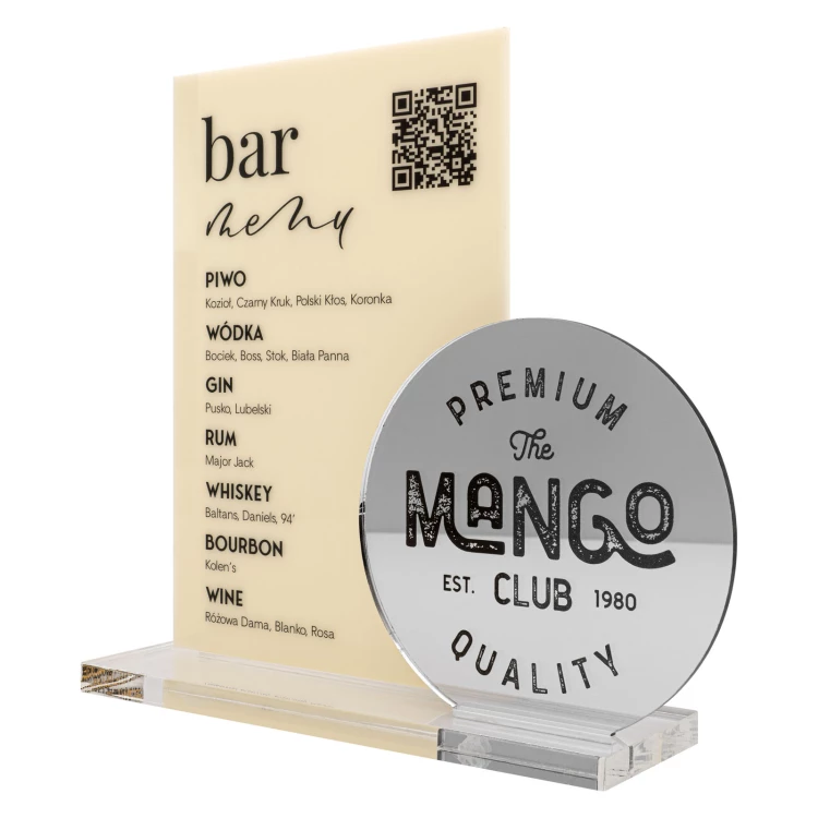 Menu with QR code - height 22 cm - ST084