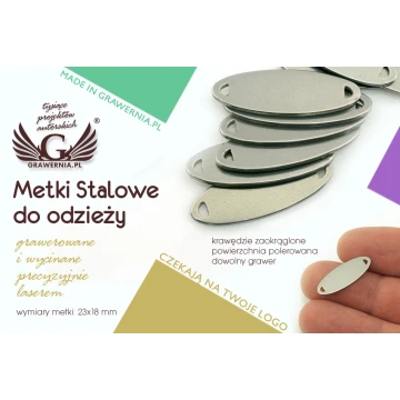 Steel Clothing Tags - dimensions: 23x8mm - ME6