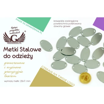 Steel Clothing Tags - Dimensions: 20x11mm - ME7