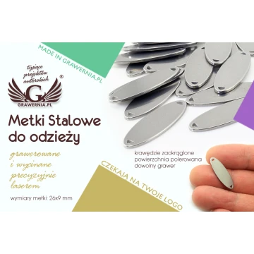 Steel Clothing Tags - dimensions: 26x9mm - ME8