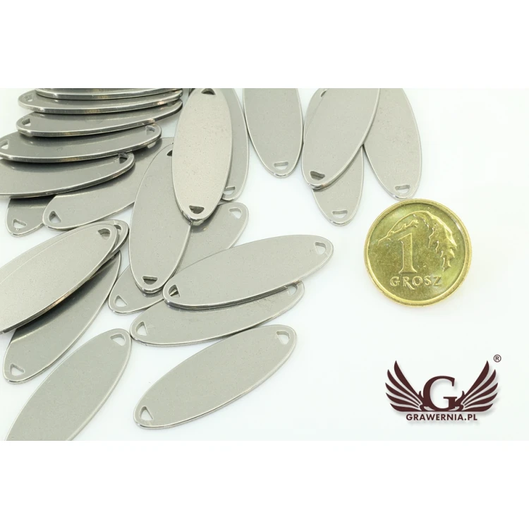 Steel Clothing Tags - dimensions: 26x9mm - ME8