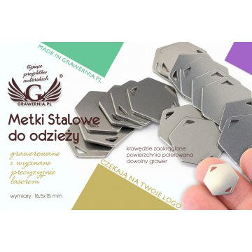 Steel Clothing Tags - dimensions: 16.5x15mm - ME11
