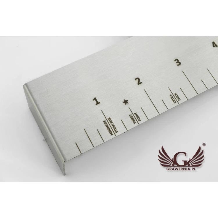Laser Engraved Steel Ruler - dim. 177x121x30mm - TAB053