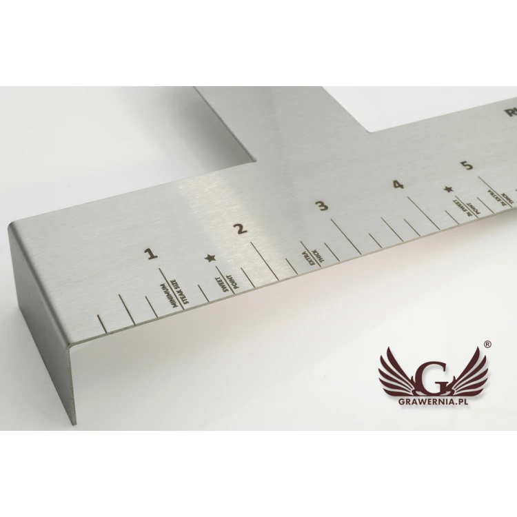 Laser Engraved Steel Ruler - dim. 177x121x30mm - TAB053
