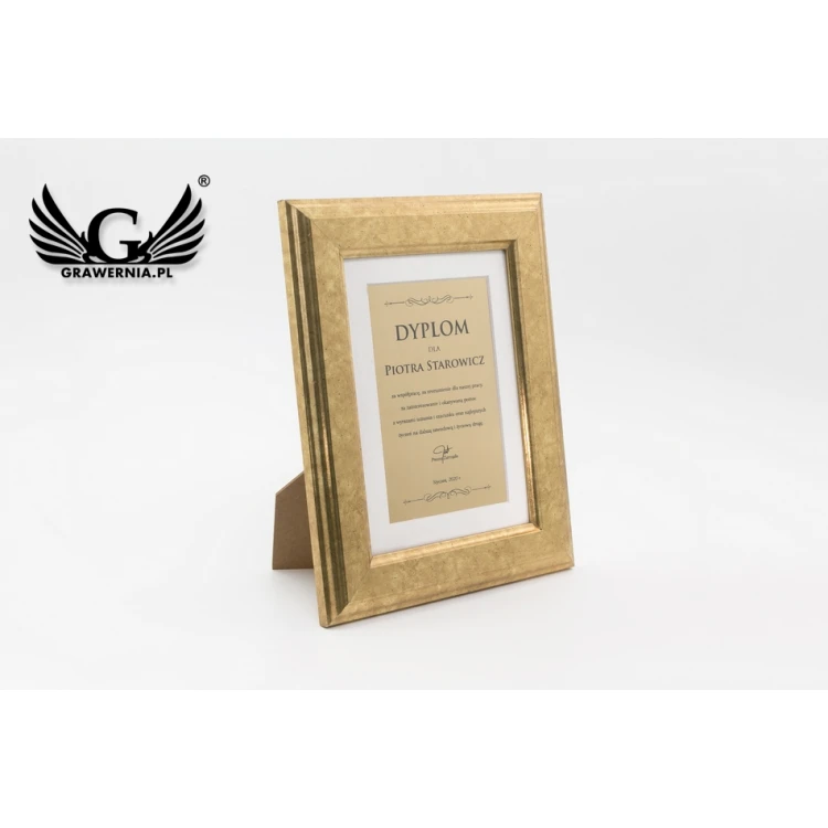 Mini diploma in a gold frame - horizontal or vertical - DWR8