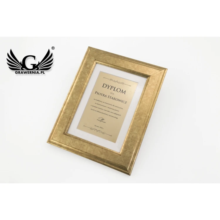 Mini diploma in a gold frame - horizontal or vertical - DWR8