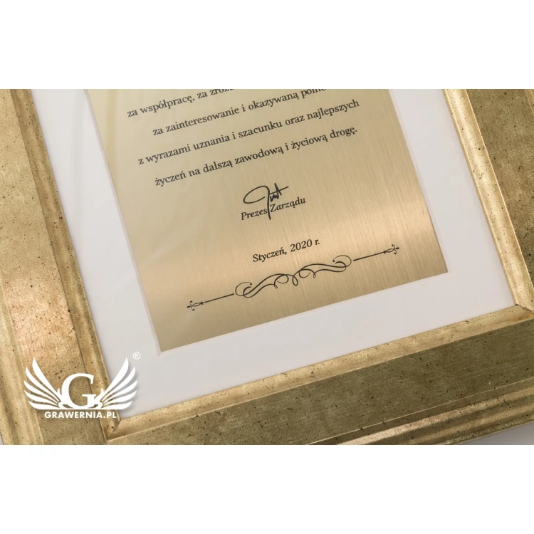 Mini diploma in a gold frame - horizontal or vertical - DWR8