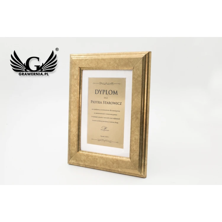 Mini diploma in a gold frame - horizontal or vertical - DWR8