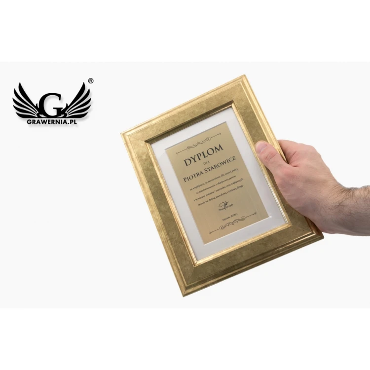 Mini diploma in a gold frame - horizontal or vertical - DWR8
