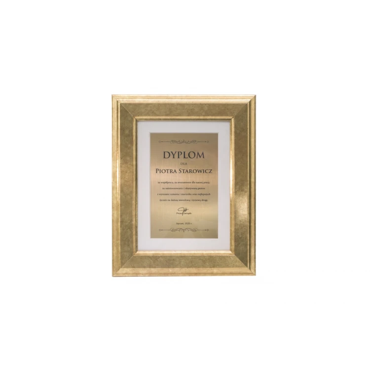 Mini diploma in a gold frame - horizontal or vertical - DWR8