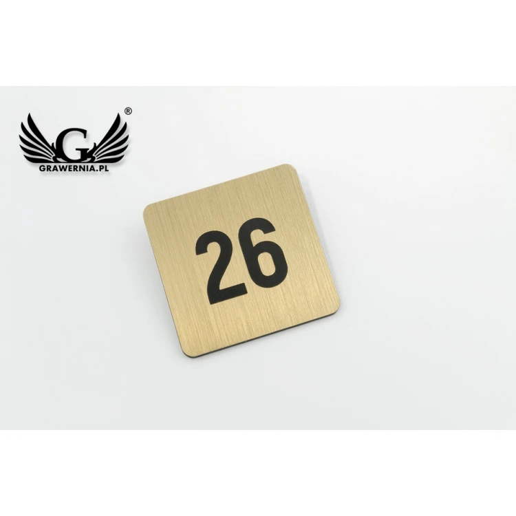 Mini Door or Cabinet Numbering - Gold or Silver Laminate - ND028 - Size 40x40mm