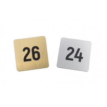 Mini Door or Cabinet Numbering - Gold or Silver Laminate - ND028 - Size 40x40mm