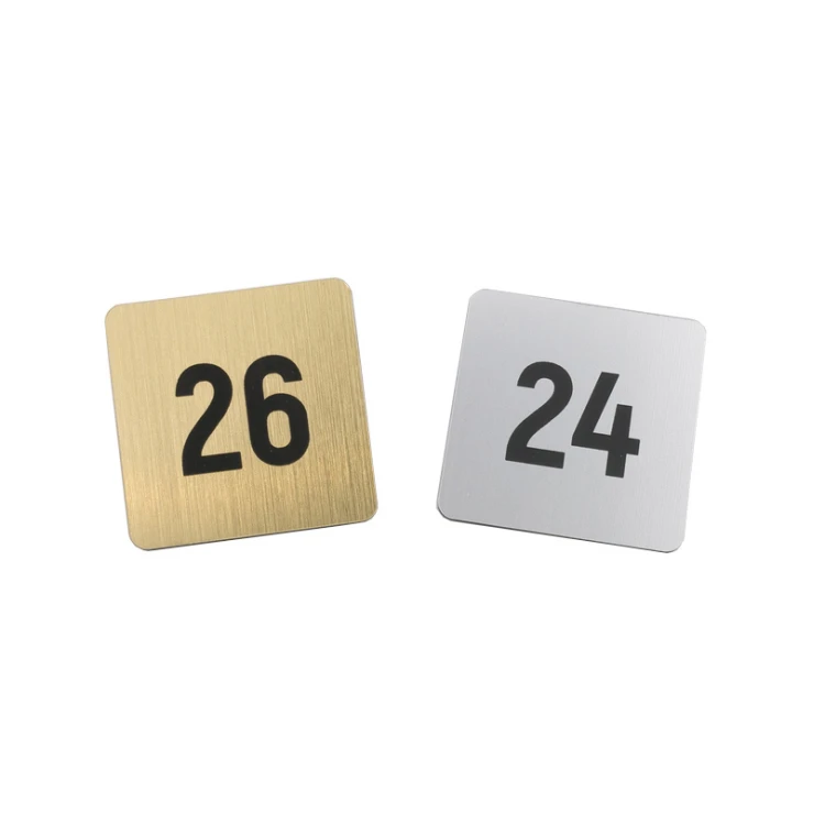 Mini Door or Cabinet Numbering - Gold or Silver Laminate - ND028 - Size 40x40mm