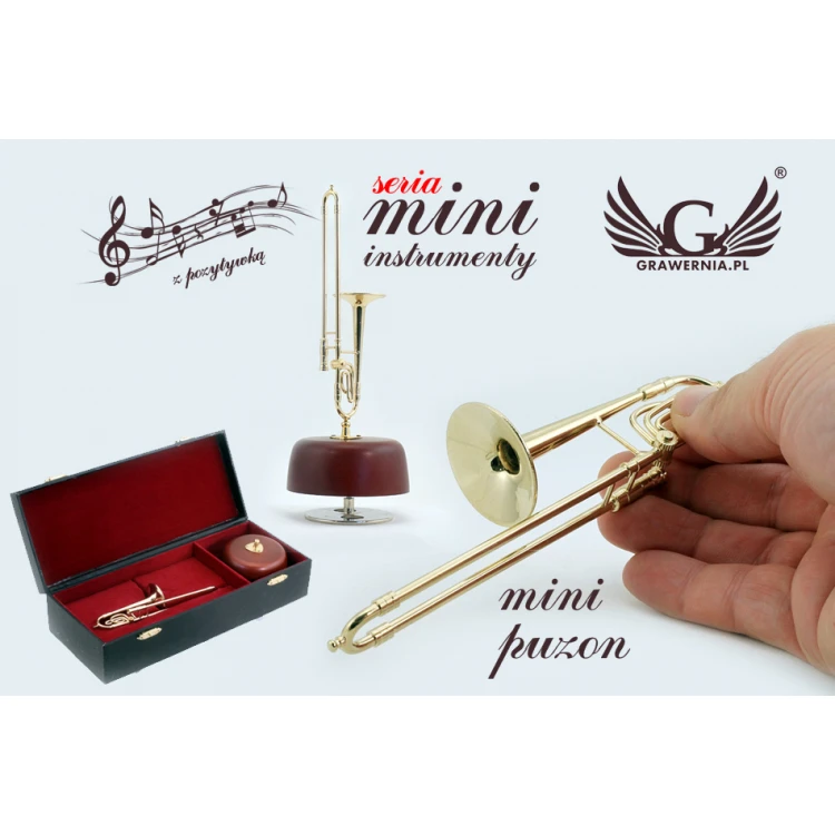 Mini trombone with music box and case - model MPU1