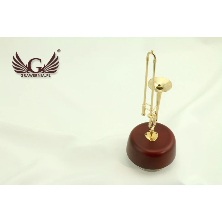 Mini trombone with music box and case - model MPU1