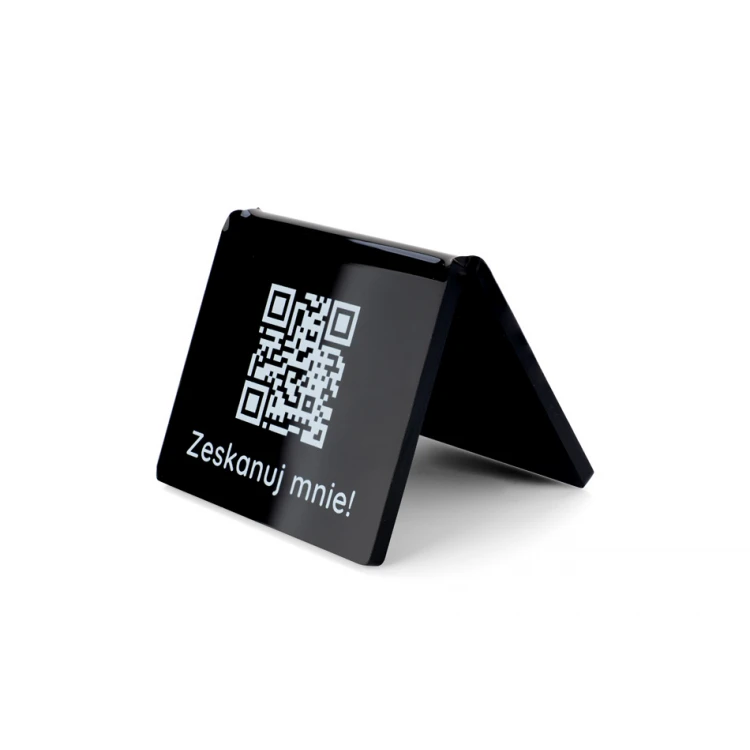 Mini Information Stand with QR Code - Black Plexi or Frost Plexi - Dimensions 60x50mm - ST028