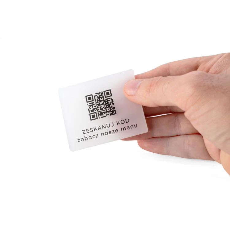Mini Information Stand with QR Code - Black Plexi or Frost Plexi - Dimensions 60x50mm - ST028