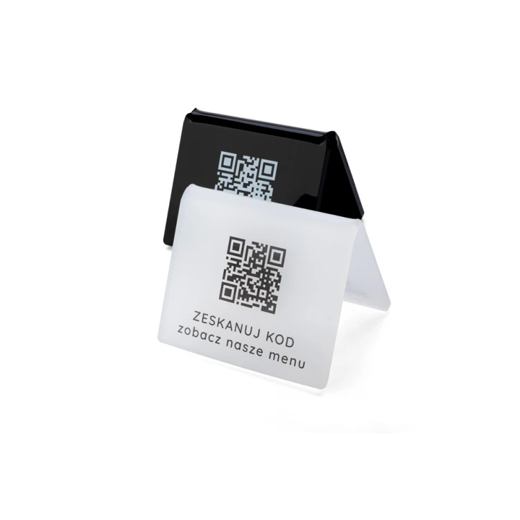 Mini Information Stand with QR Code - Black Plexi or Frost Plexi - Dimensions 60x50mm - ST028