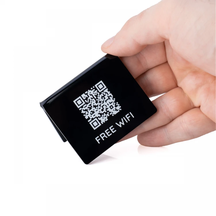Mini Information Stand with QR Code - Black Plexi or Frost Plexi - Dimensions 60x50mm - ST028