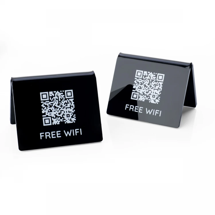 Mini Information Stand with QR Code - Black Plexi or Frost Plexi - Dimensions 60x50mm - ST028