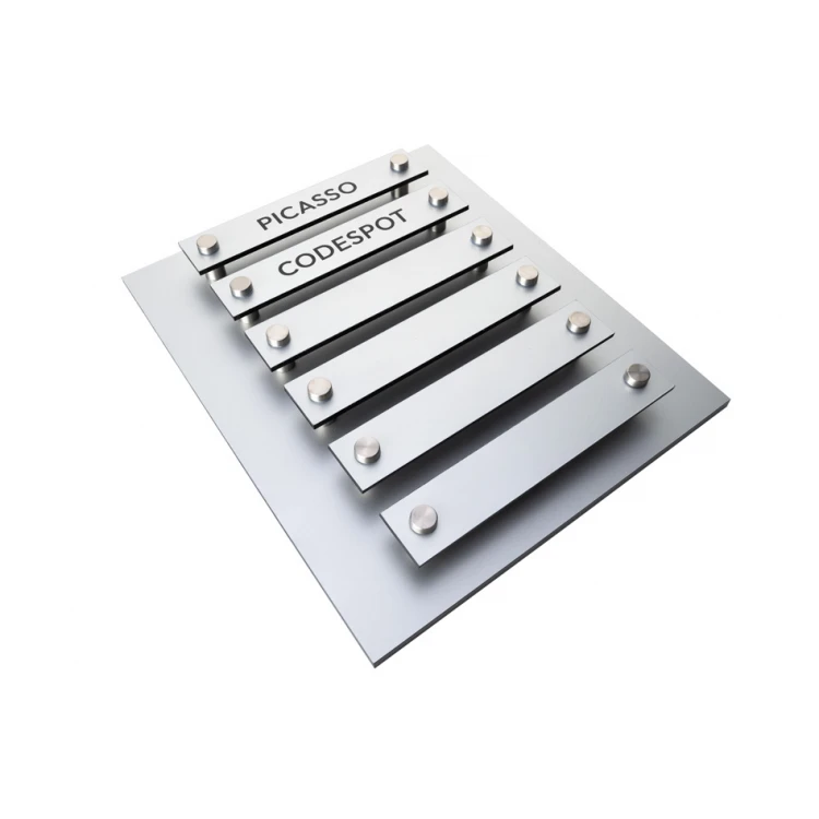 Mini Information Board Laser Engraved on Spacers - Dimensions: 230x270mm - TAB419
