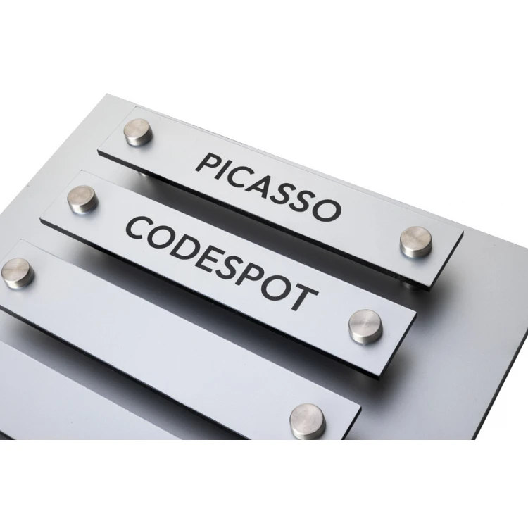 Mini Information Board Laser Engraved on Spacers - Dimensions: 230x270mm - TAB419