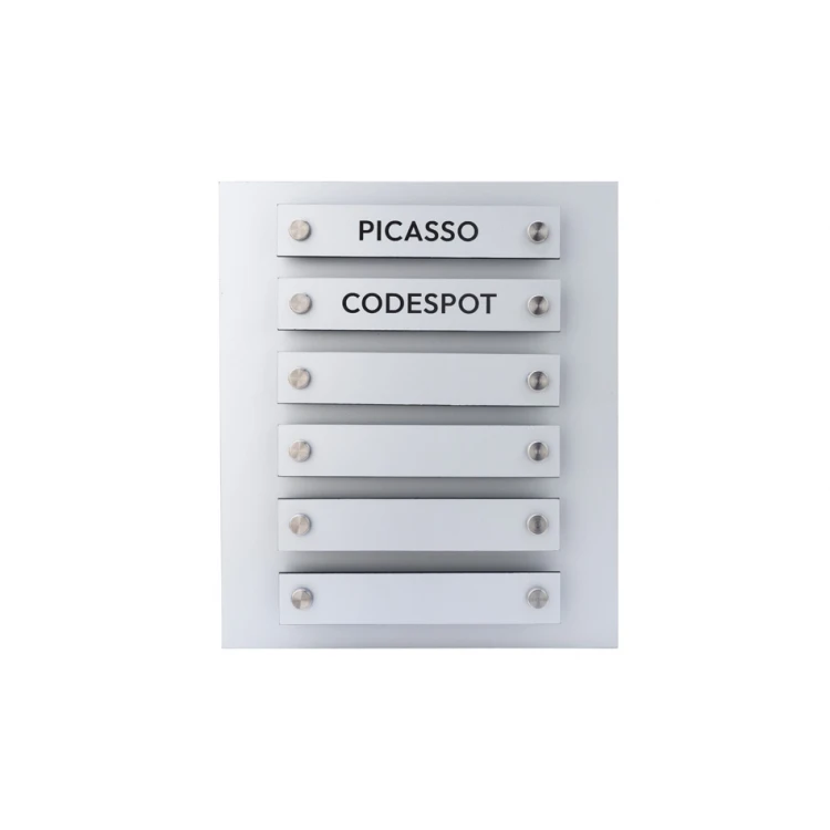Mini Information Board Laser Engraved on Spacers - Dimensions: 230x270mm - TAB419