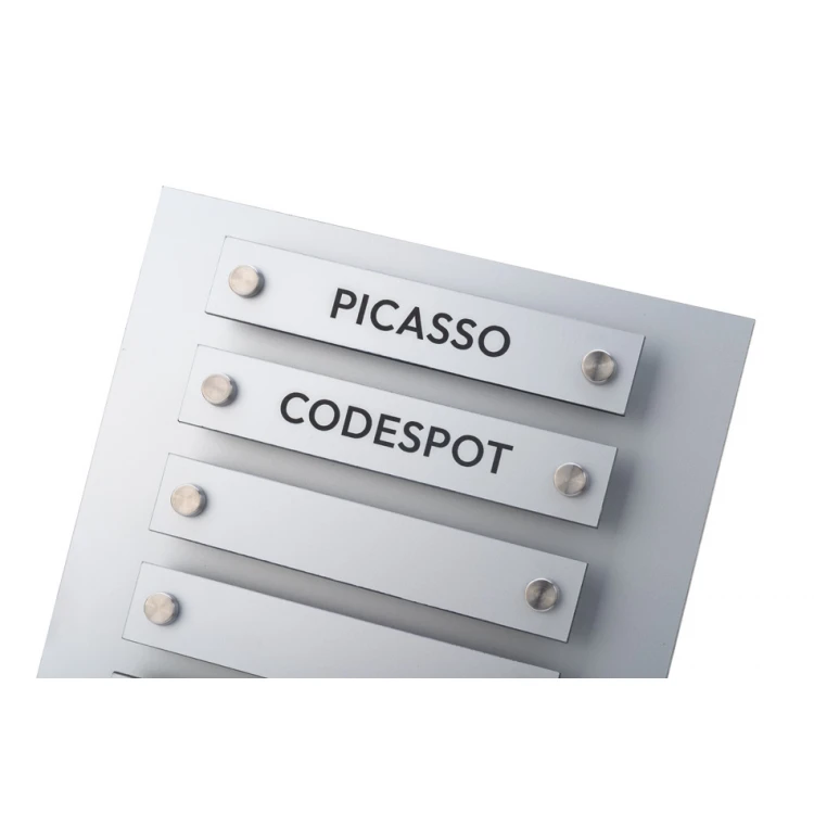 Mini Information Board Laser Engraved on Spacers - Dimensions: 230x270mm - TAB419