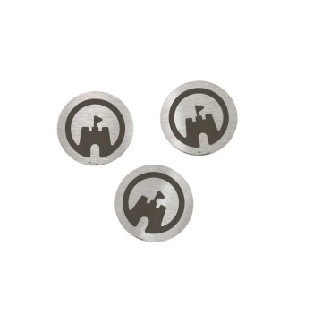 Brushed Steel Plates with Your Engraving - size 20x20x1mm - TAB121