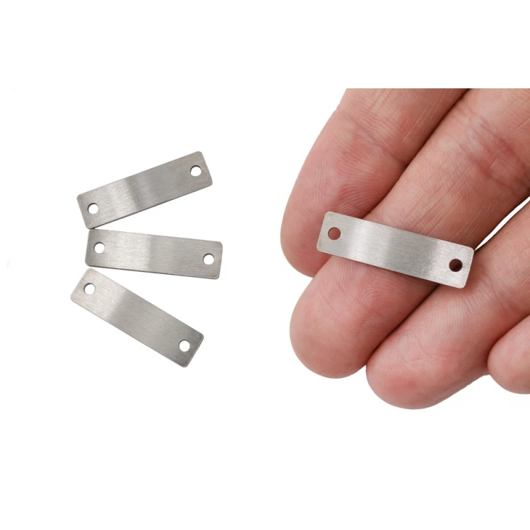 Brushed Steel Plates with Your Engraving - Size 25x7x1mm - TAB122