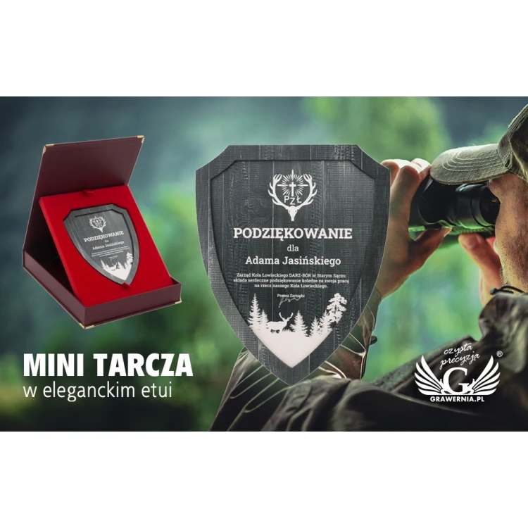 Hunting Diploma - Mini Shield in Elegant Case - NAT021