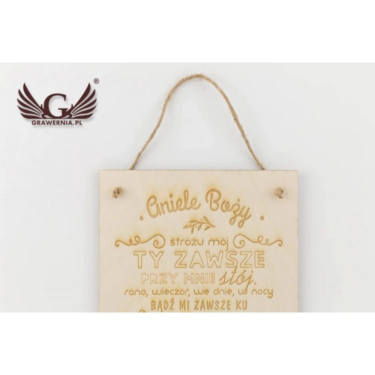Angel of God Prayer - Wooden Holy Baptism Keepsake - DEW003