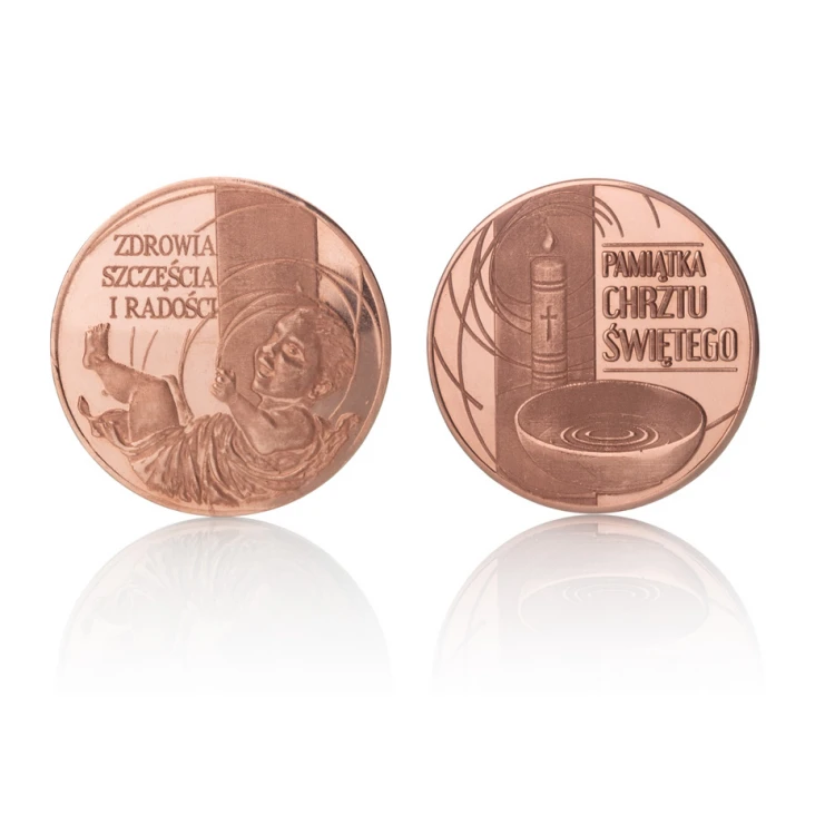 Copper Coin - Health, Happiness and Joy - Holy Baptism Souvenir - MON028