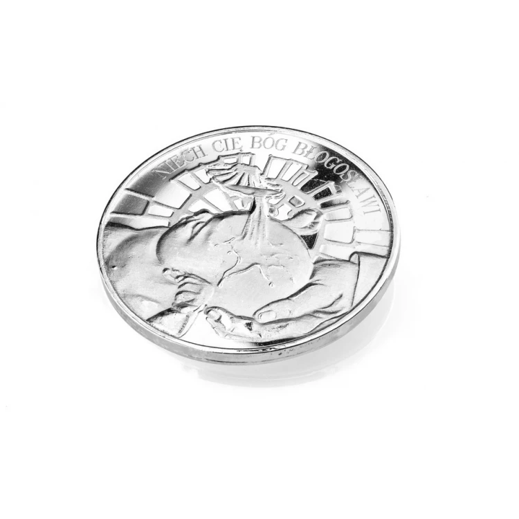 Silver-plated Coin - God Bless You - Holy Baptism Souvenir - MON010