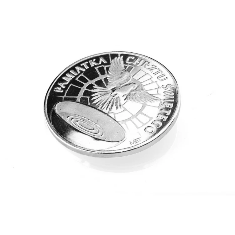 Silver-plated Coin - God Bless You - Holy Baptism Souvenir - MON010
