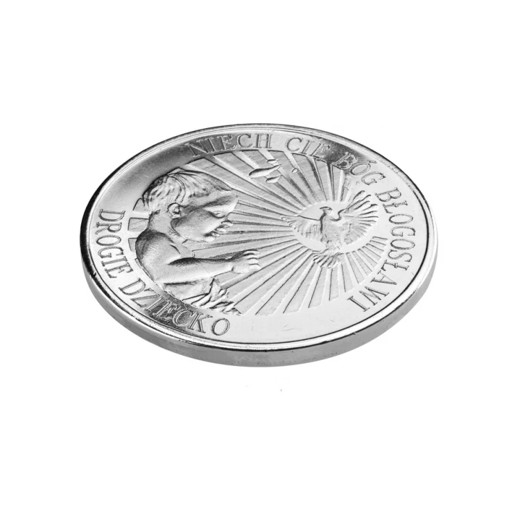 Silver-plated Coin - God Bless You - Holy Baptism Souvenir - MON016