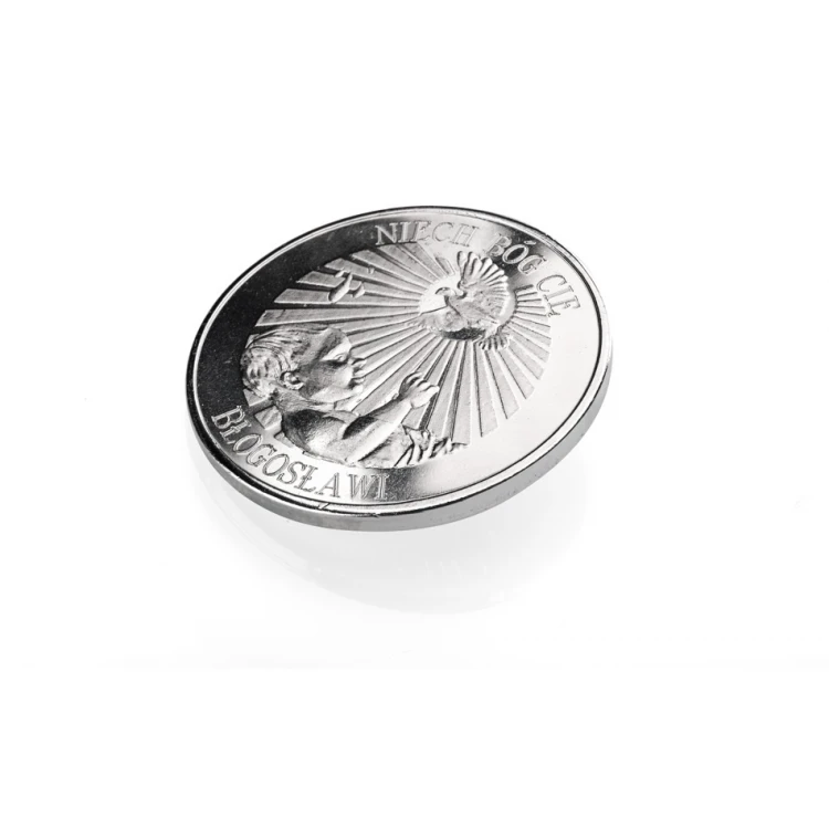 Silver-plated Coin - God Bless You - Holy Baptism Souvenir - MON016