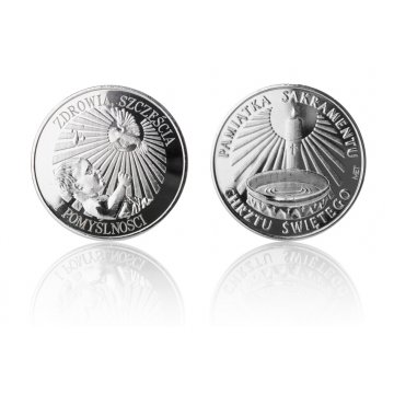 Silver-plated Coin - Health, Happiness and Prosperity - Holy Baptism Souvenir - MON015