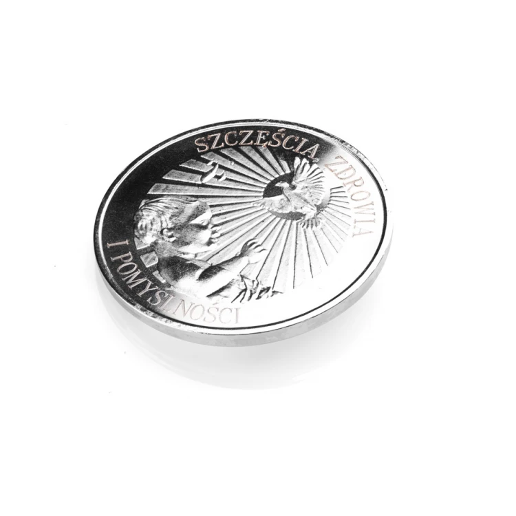 Silver-plated Coin - Health, Happiness and Prosperity - Holy Baptism Souvenir - MON015