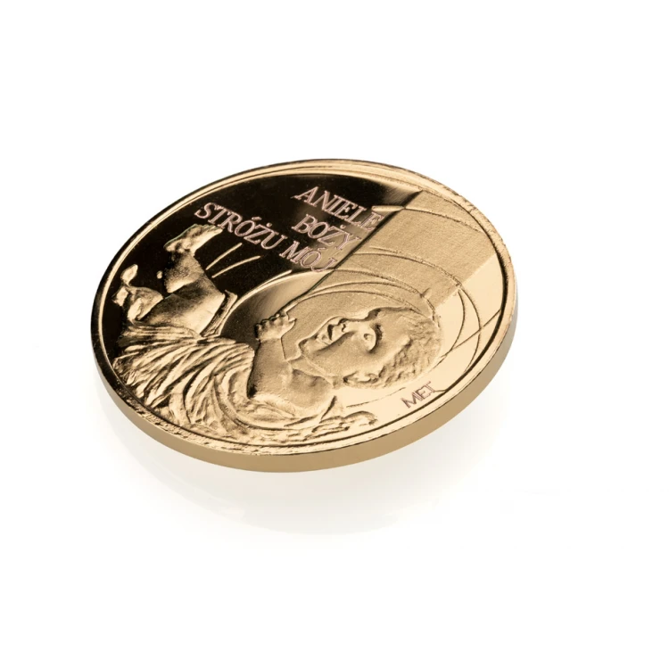 Gold-plated Coin - Guardian Angel of God - Holy Baptism Souvenir - MON019