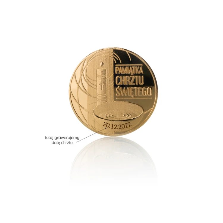 Gold-plated Coin - Health, Happiness and Joy - Holy Baptism Souvenir - MON025